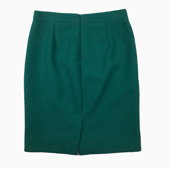 J Crew 100% Wool #2 Pencil Skirt. Emerald Green. Sz 4P - Picture 3 of 6